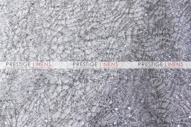 Metallic Chain Lace Table Runner - Silver