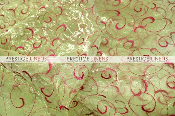 Organza Swirl Table Runner - Lime/Fuchsia