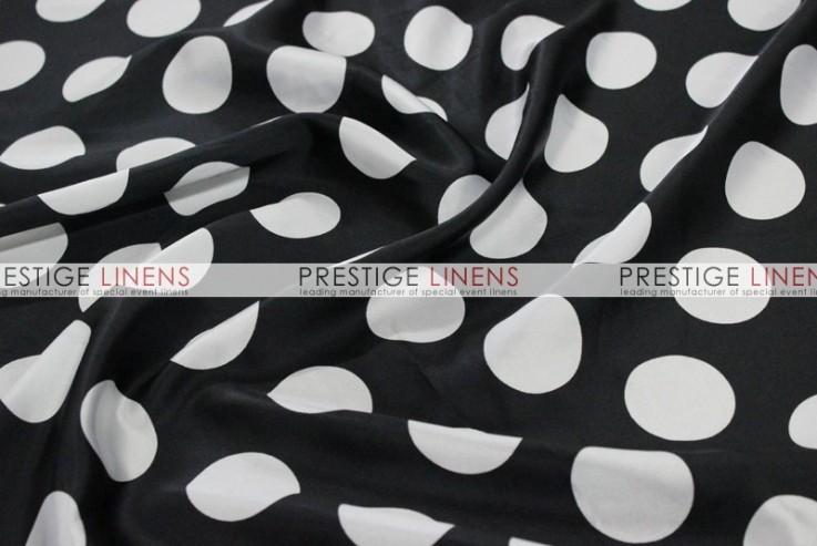 Polka Dot Print Charmeuse Table Runner - Black/White