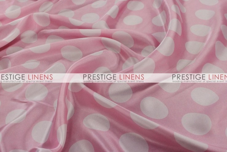 Polka Dot Print Charmeuse Table Runner - Pink/White