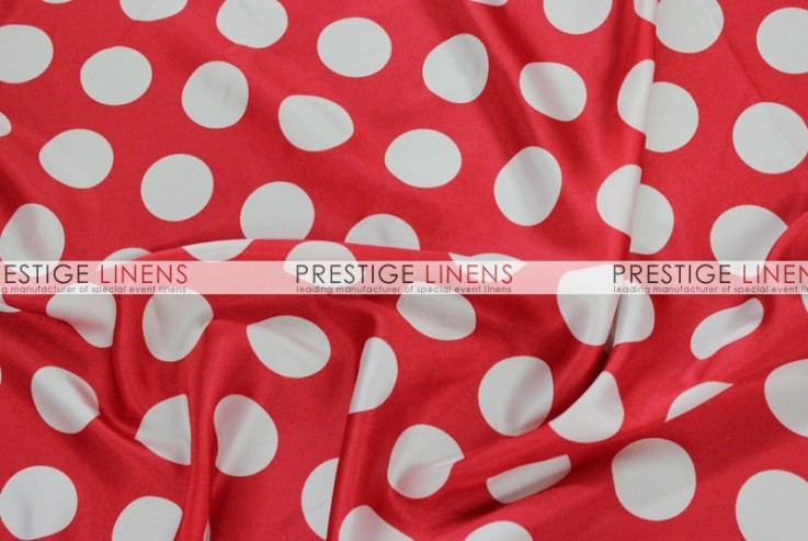 Polka Dot Print Charmeuse Table Runner - Red/White