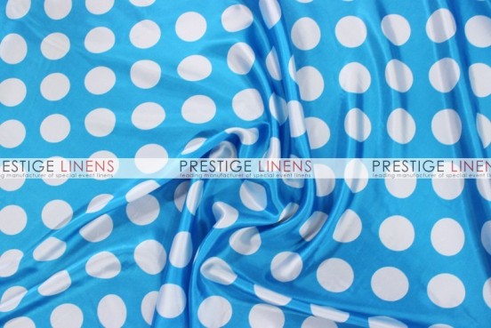 Polka Dot Print Charmeuse Table Runner - Turquoise/White