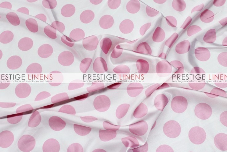 Polka Dot Print Charmeuse Table Runner - White/Pink