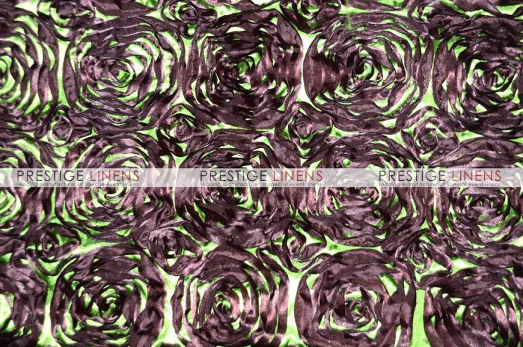 Rosette Satin Table Runner - Brown/Lime