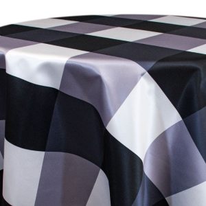 Poly Print - Big Plaid Table Linen - Black