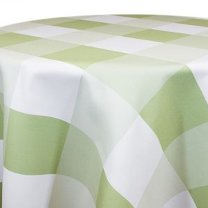 Poly Print - Big Plaid Table Linen - Sage