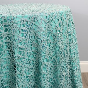 Chemical Lace Table Linen - Tiffani Blue