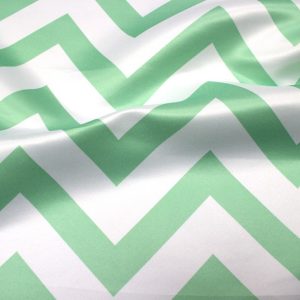 Chevron Print Lamour Table Linen - Mint