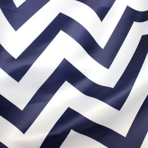 Chevron Print Lamour Table Linen - Navy