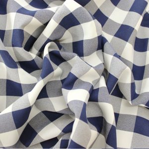 Gingham Buffalo Check Poly Table Linen - Navy