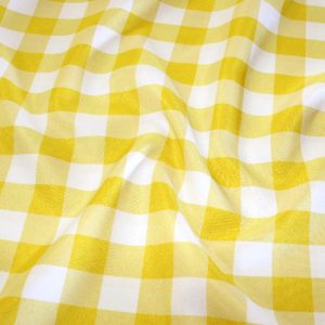 Gingham Buffalo Check Poly Table Linen - Yellow