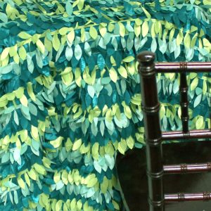 Leaf Petal Taffeta Table Linen - Multi Teal
