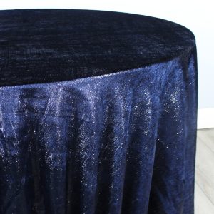 Metallic Velveteen Table Linen - Navy