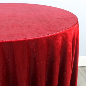 Metallic Velveteen Table Linen - Red