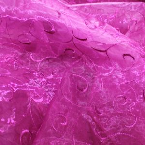 Organza Swirl Table Linen - 529 Fuchsia