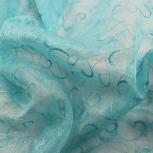 Organza Swirl Table Linen - 927 Aqua
