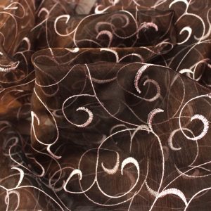Organza Swirl Table Linen - Brown/Pink