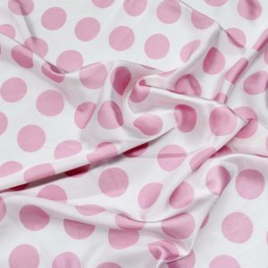 Polka Dot Charmeuse Table Linen - White/Pink