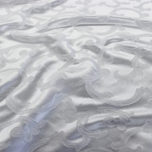 Scarlet Damask Table Linen - White