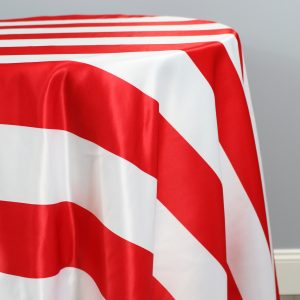 Striped Print Lamour Table Linen - 3.5 Inch Red