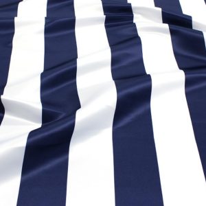 Striped Print Lamour Table Linen - 3.5 Inch Navy