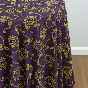 Coco Paisley Table Linen - Plum
