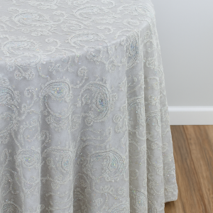Coco Paisley Table Linen - Silver