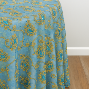 Coco Paisley Table Linen - Turquoise