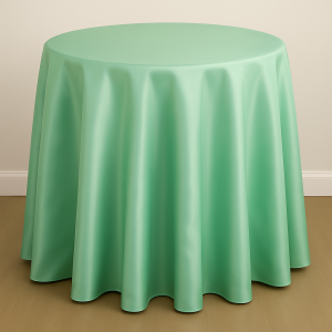 Mystique Satin Table Linen - Baja Aqua
