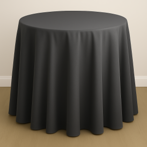 Mystique Satin Table Linen - Charcoal Grey