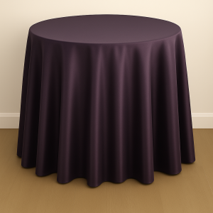 Mystique Satin Table Linen - Eggplant