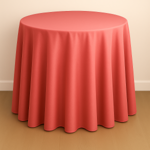 Mystique Satin Table Linen - Fiesta Coral
