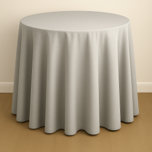 Mystique Satin Table Linen - Silver Cloud