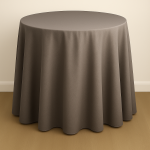 Mystique Satin Table Linen - Swiss Coffee