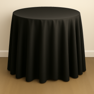 Mystique Satin Table Linen - Ultra Black