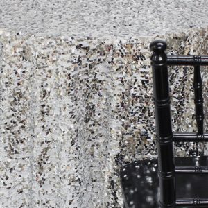 Teardrop Sequins Table Linen - Silver