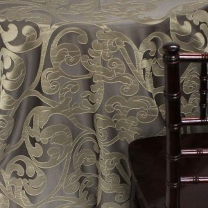 Victorian Damask Table Linen - Taupe