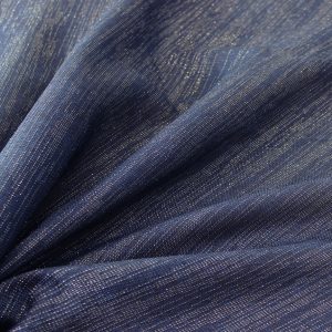 Vintage Linen Metallic Drape Panel - Denim