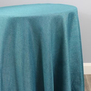 Vintage Linen Metallic Table Linen - Seafoam
