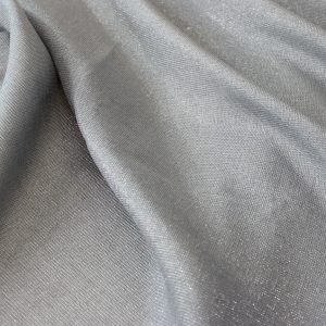 Vintage Linen Metallic Drape Panel - Silver