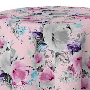Poly Print - Vintage Floral Table Linen - Light Pink