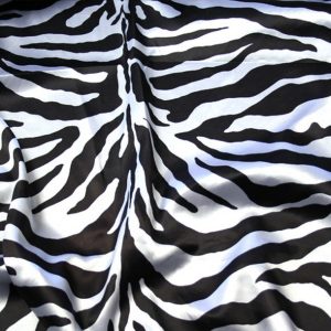 Zebra Print Charmeuse Table Linen - White