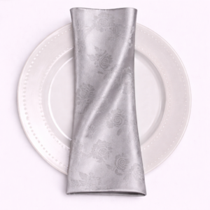 Brocade Satin Napkin - Silver