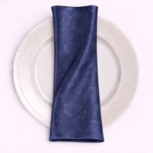 Brocade Satin Napkin - Navy